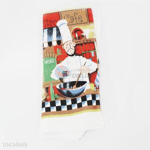 Chef dish cleaning kitchen towel