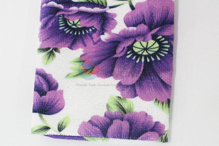 Fashion flower microfiber tea/coffee towel