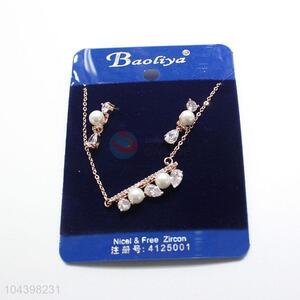 Reasonable price zircon necklace&earrings set