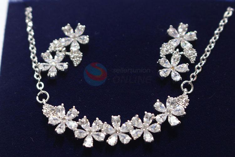 Acceptable price zircon necklace&earrings set