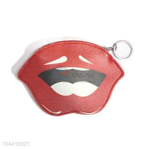 Customized cheap newest pvc lip printing coin bag