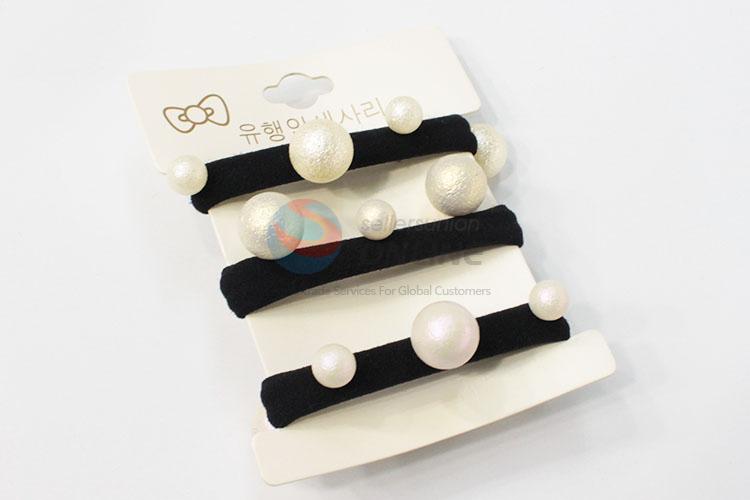 Fashion pearl decorative hair tie ring wrist band