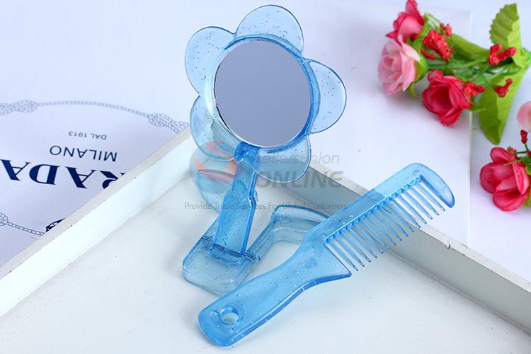 Popular design low price plastic mirror&comb set