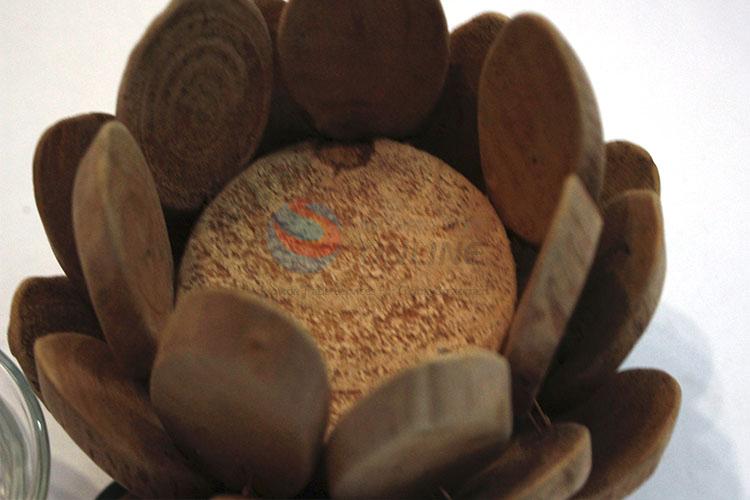 Popular promotional wooden lotus flower candleholder