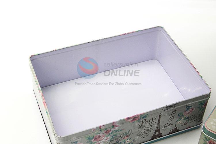 Creative Utility Tin Storage Box Set in Rectangle Shape