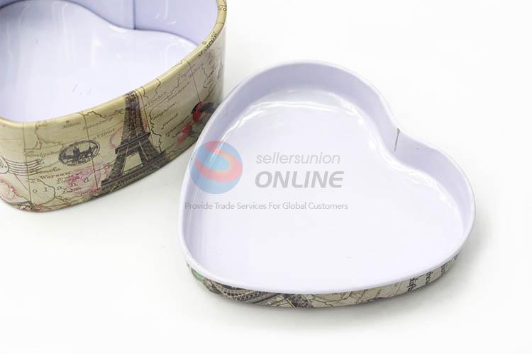 Latest Design Custom Printed Tin Storage Boxes Set in Heart Shape