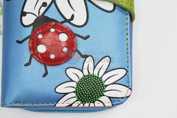 Flower pattern pu leather coin purse