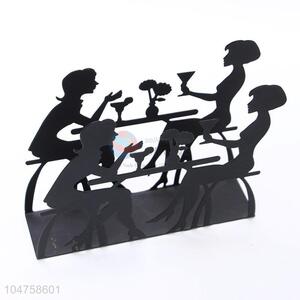 Good Quality Black Color Couple Shaped Iron Napkin Holder Towel Rack