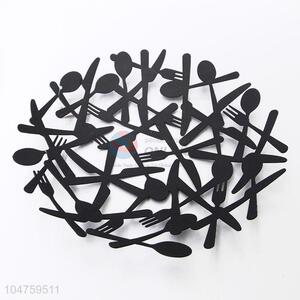 Black Color Spoon and Fork Shaped Fruit Rack Sweet Dishes