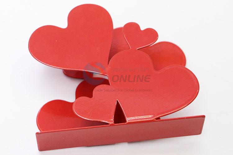 Latest Arrival Red Color Heart Shaped Metal Tissue Paper Holder Cover