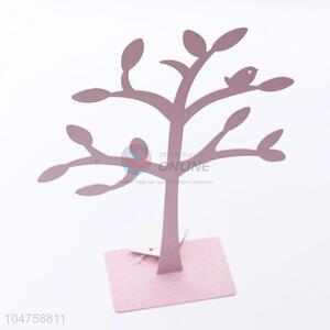 Wholesale Custom Pink Color Tree Shaped Iron Earrings Jewelry Display Rack