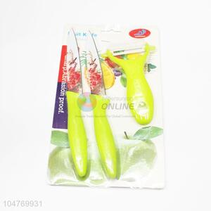 High Quality Green Color Knift And Peeling Knift Kitchen Tools Set