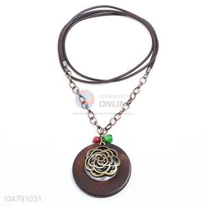 Top quality cheap vintage alloy pendant wooden necklaces