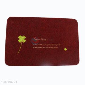 Red Color Four-leaf Clover Printed Rugs Living Room Carpet Floor Mat