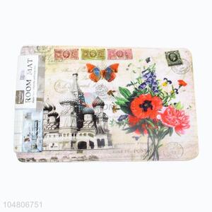 Popular Factory Price Butterfly Pattern Flannel Door Mat Floor Mat