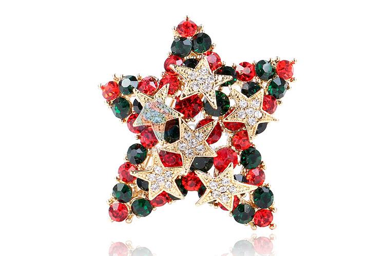 Recent design five-point star shape alloy brooch