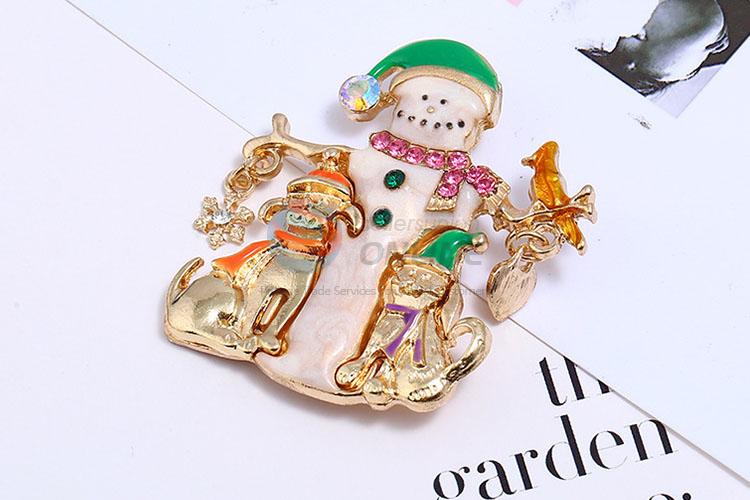 Made in China snowman shape alloy brooch