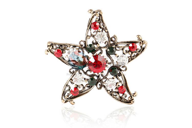 Wholesale new style star shape alloy brooch