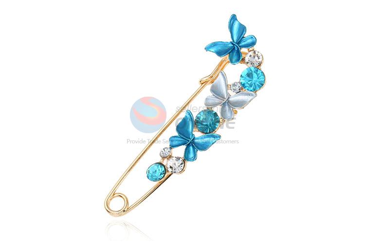 China factory safe pin shape flower alloy brooch