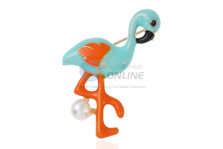 Factory wholesale flamingo shape alloy brooch