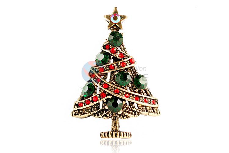 Top manufacturer Christams tree shape alloy brooch