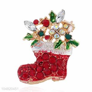 High grade custom Christams boot shape alloy brooch