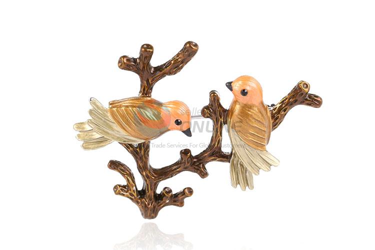 Recent design bird shape enamel alloy brooch