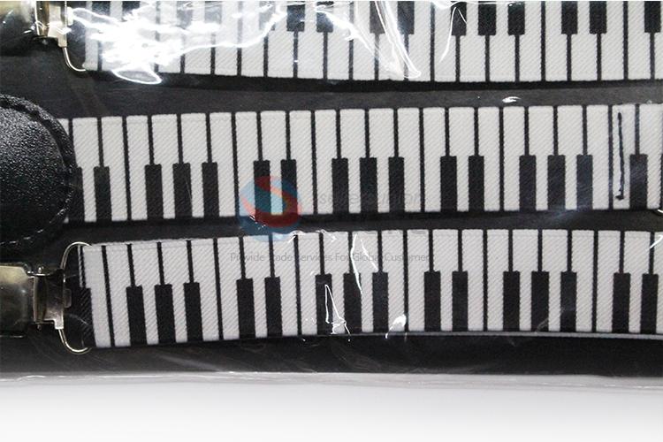 Unique Design Piano Key Board Pattern Suspender Clip-on Elastic Braces