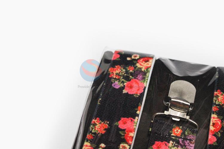 High Quality Flower Printing Adult Adjustable Suspenders