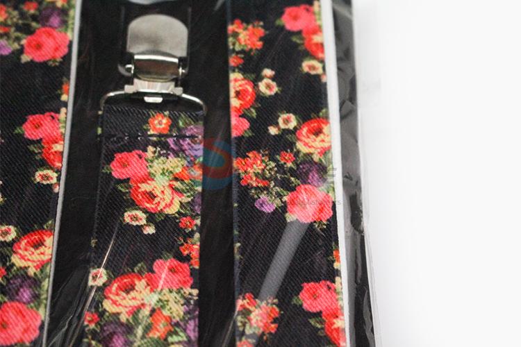 High Quality Flower Printing Adult Adjustable Suspenders