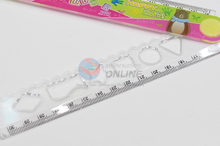 Factory Wholesale Transparent Scale Plastic Ruler for School Students