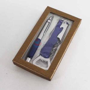 Advertising gift ballpoint pen set with opener