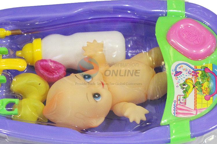 Portable Fashion Bath Tub Shower Accessories Set Kids Pretend Role Play Toy