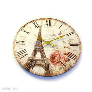 Cheap wholesale round printed wall clock for home decor