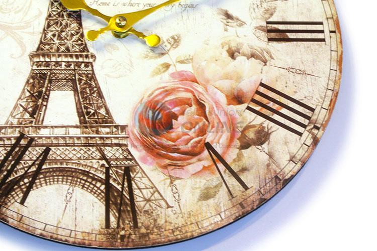 Cheap wholesale round printed wall clock for home decor