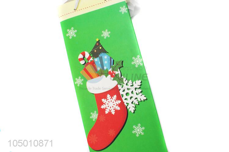 Wholesale custom Chirstmas style wine bottle gift bag