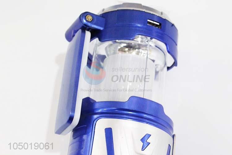 Colorful Creative Design Blue Color Camping Light with Solar Power Charge,USB Charge, Charging Line Charge