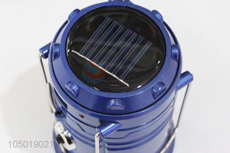 Fashionable Blue Color Camping Light with Solar Power Charge,USB Charge, Charging Line Charge