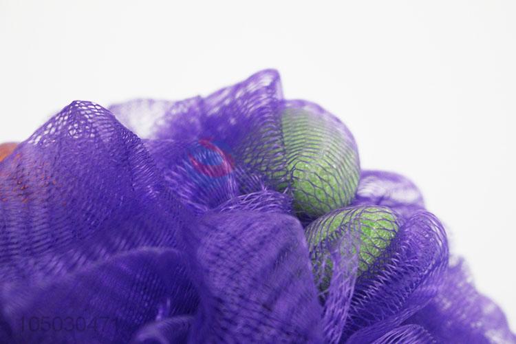 Best High Sales Purpele Color Plastic Bath Ball With Sponge