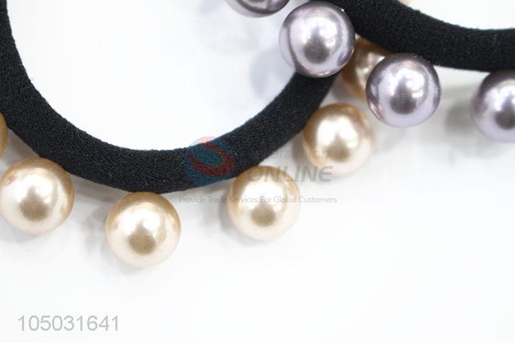 Simple Cute Premium Quality Hair Ring with Pearl Decoration