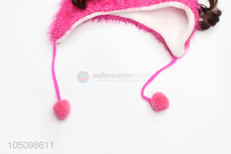 Promotional Item Pink Winter Warm Hat Cap for Girl