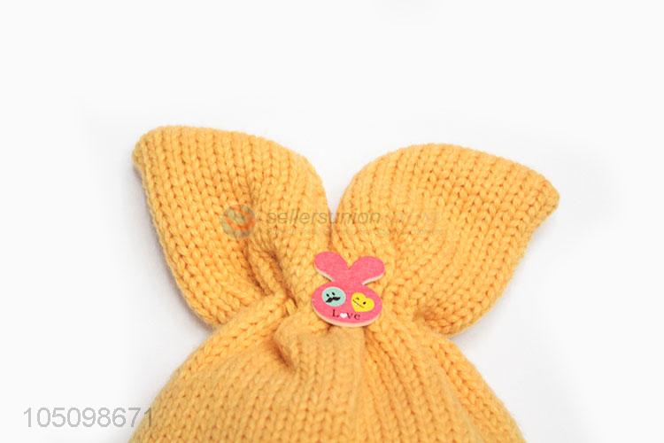 Hot New Products Kids Yellow Winter Hat Knitted Warm Cap