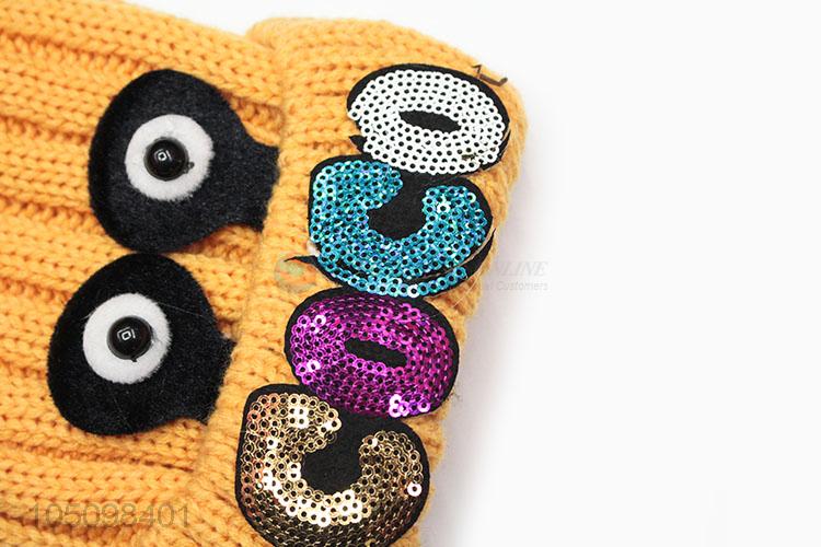 Top Quanlity Children Cartoon Sequins Winter Warm Cap