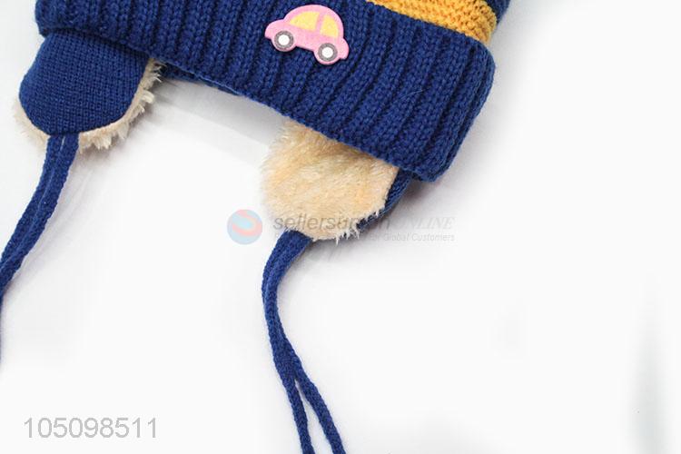 Factory Sale Kids Girl Boy Cartoon Warm Winter Knitted Cap Hat