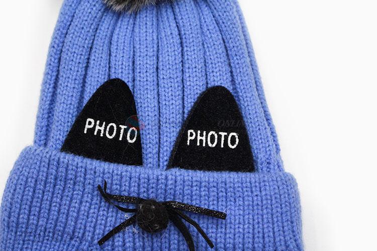 Cute Design Winter Hat for Children Cartoon Solid Warm Hats