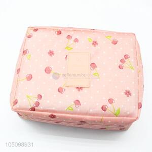 Latest Design Cherry Pattern Wash Bag Hanging Cosmetics Storage Container