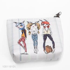 Travel Cartoon Girl Printed  Key Coin Purse for Promotional