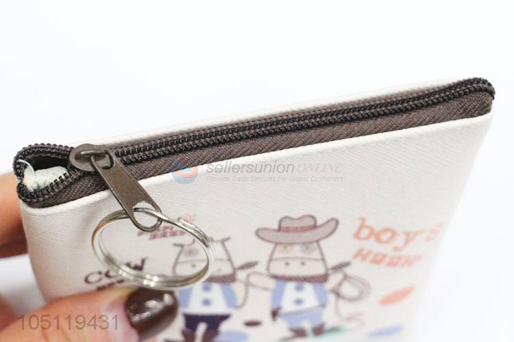 Mini Cartoon Cow Printed Wallet Coin Bag for Promotion