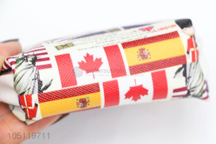 Promotional Gift All Kinds Of Flags Printed Coin Purse Zipper Pouch