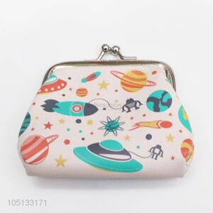 Cute Cartoon Deep Space Printed PU Leather Coin Purse Wallet Bag